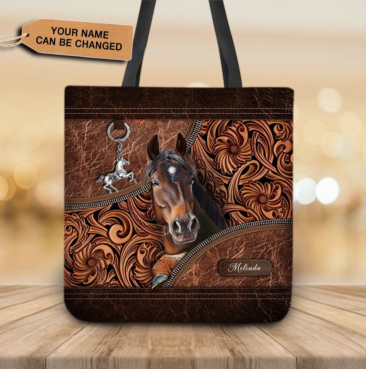 Personalized Horse All Over Tote Bag