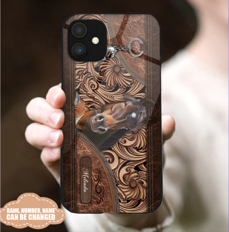 Personalized Horse Style Glass Phone Case