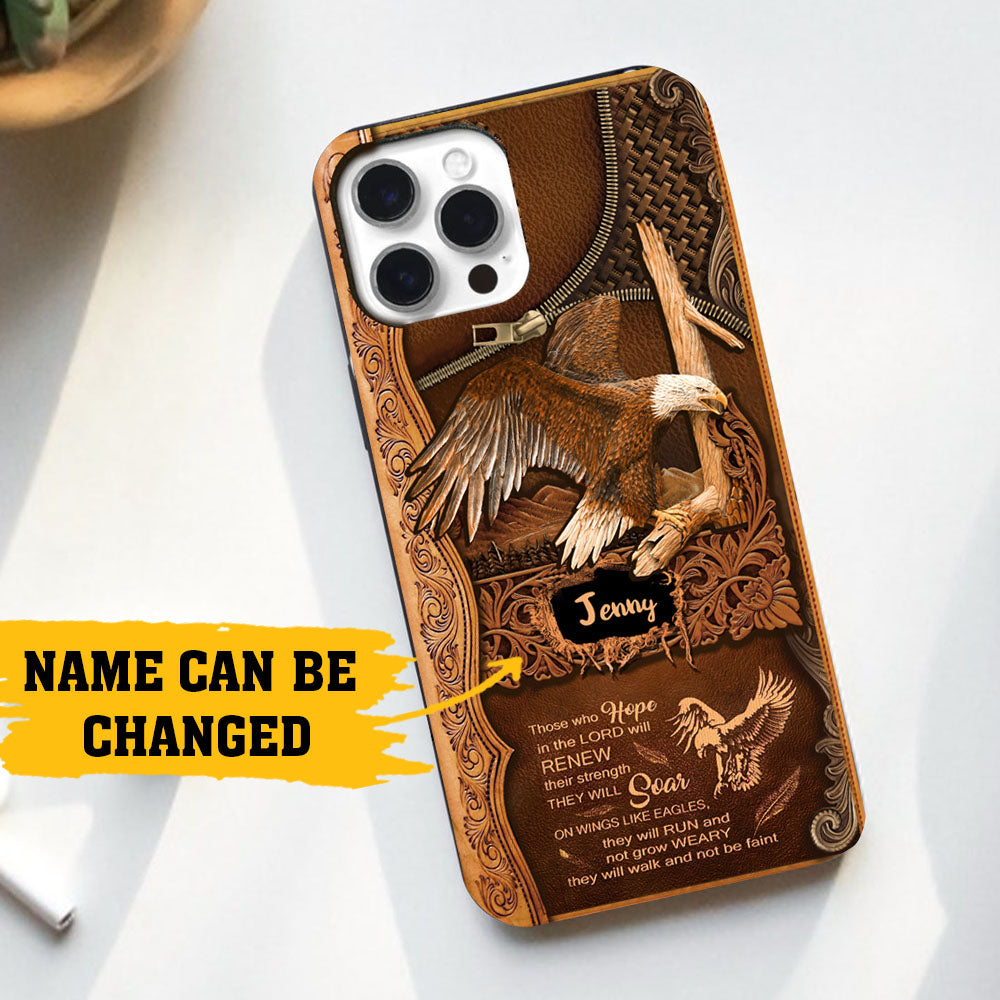 Eagle Lover Leather Pattern Personalized Phone Case