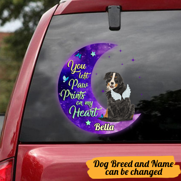 Personalized You Left Paw Prints On My Heart Decal
