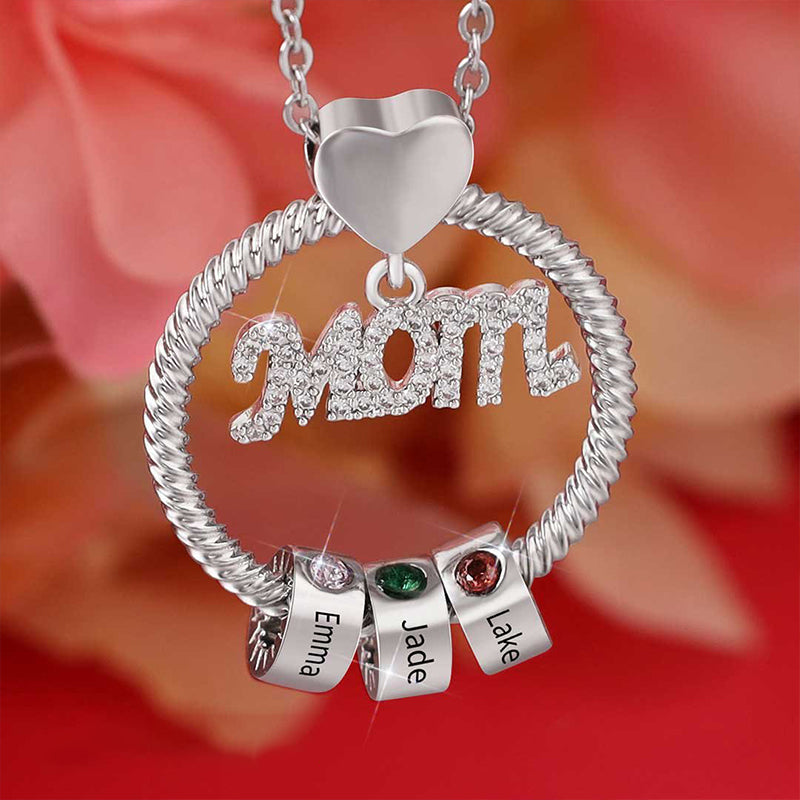 For The Greatest Mother-Mother's Love Necklace With Custom Name&Birthstone Beads