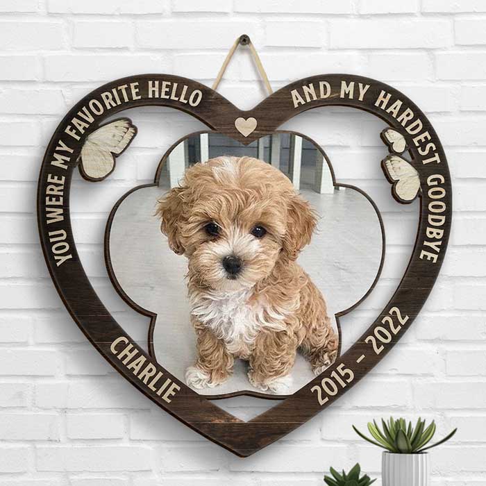 Forever In My Heart, Pet Paw - Upload Image, Personalized Shaped Wood Sign