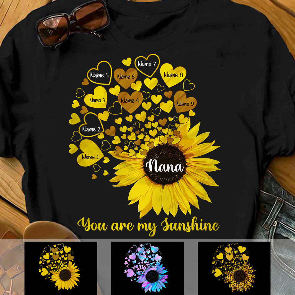 Personalized Mom Grandma Little Sunshine T Shirt