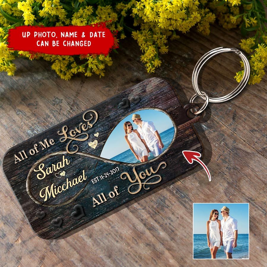Personalized All Of Me Loves All Of You Couple Keychain