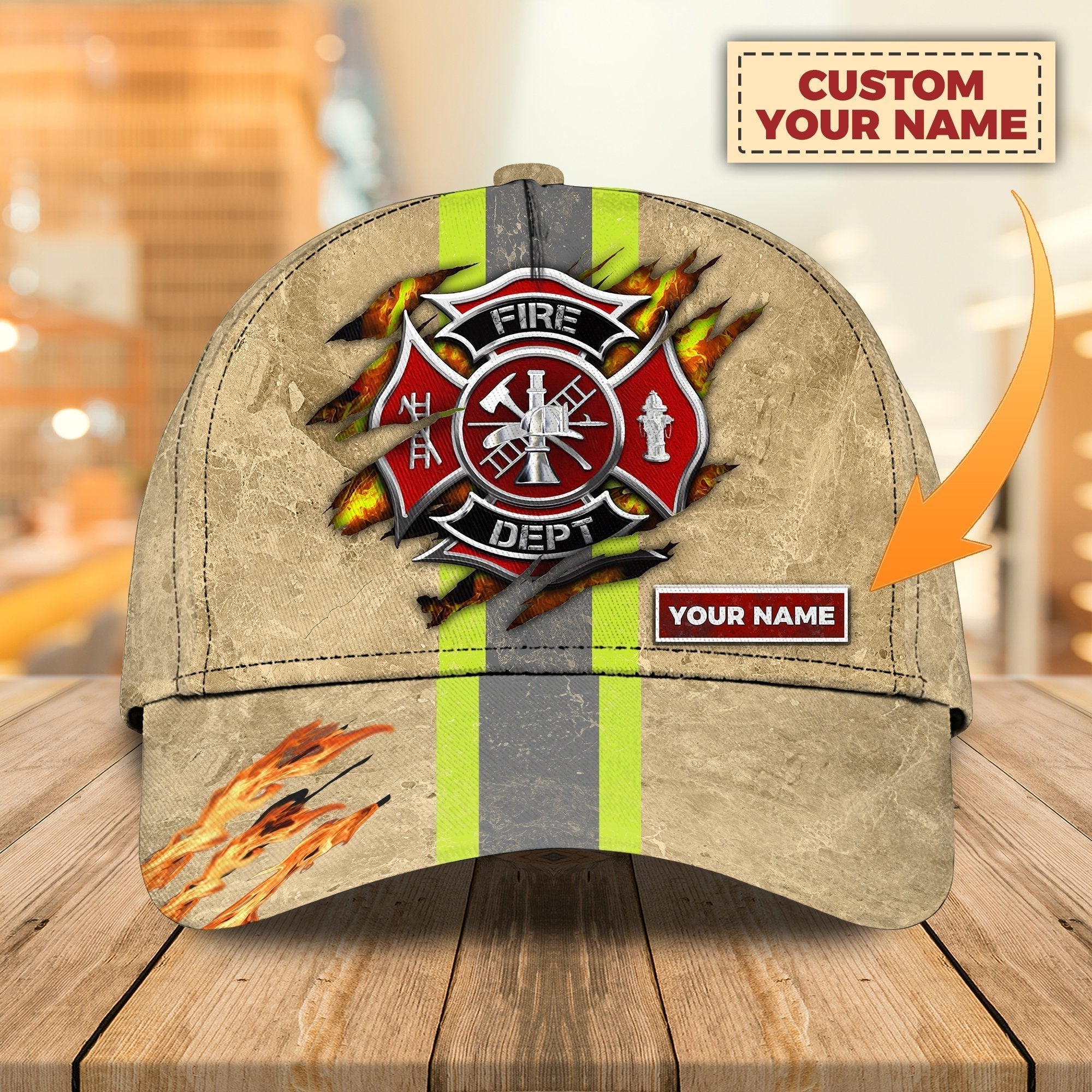 Firefighter - Personalized Name Cap For Firefighter