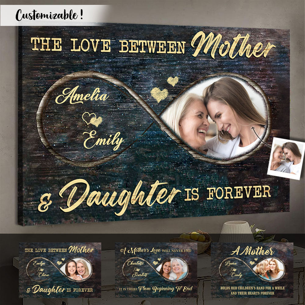Infinity Love Mother Daughter - Personalized Photo Poster