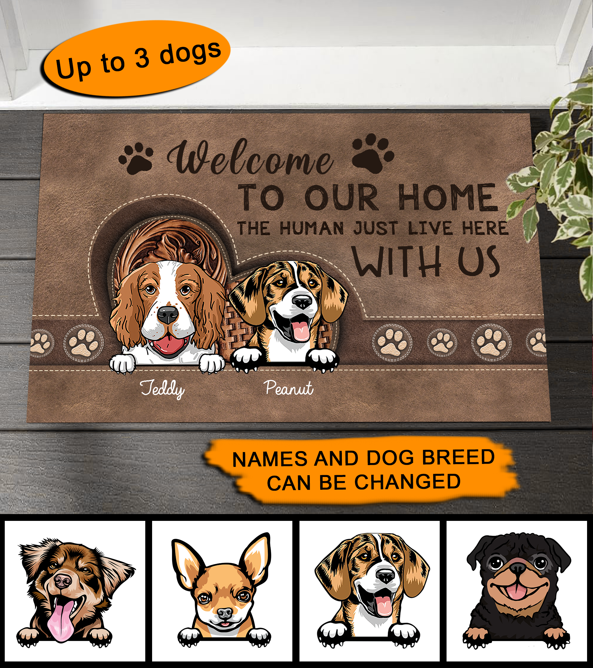 Welcome To Our Home Dog Personalized Doormat