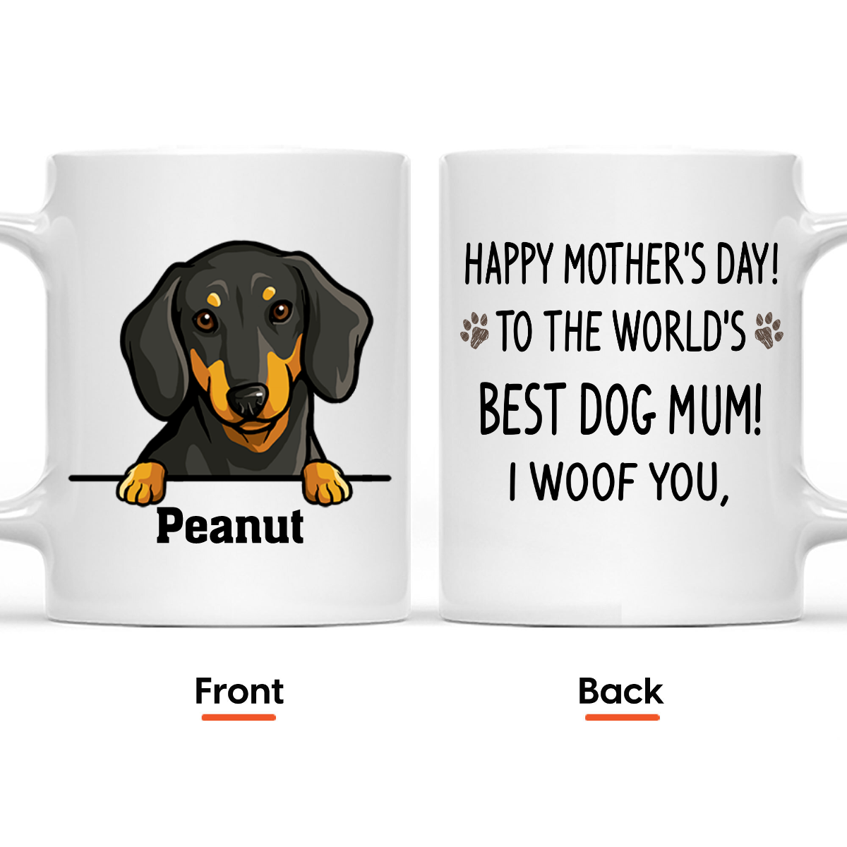 To The World's Best Dog Mom / Mum, Personalized Accent Mug, Mother's Day Gifts