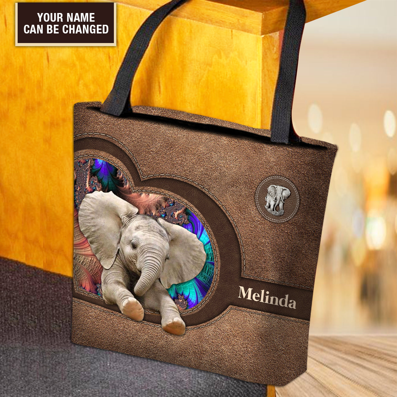 Personalized Elephant All Over Tote Bag - TO355PS06