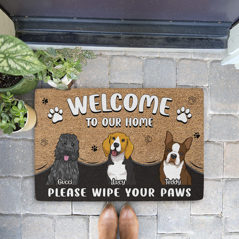 Please Wipe Your Paws - Personalized Custom Doormat