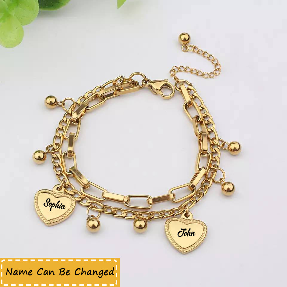 Personalized Name Heart Couple/Friend/Family Bracelet